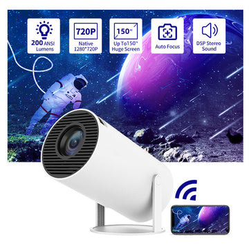 Portable Mini Projector – 180° Angle with Auto Focus for Home