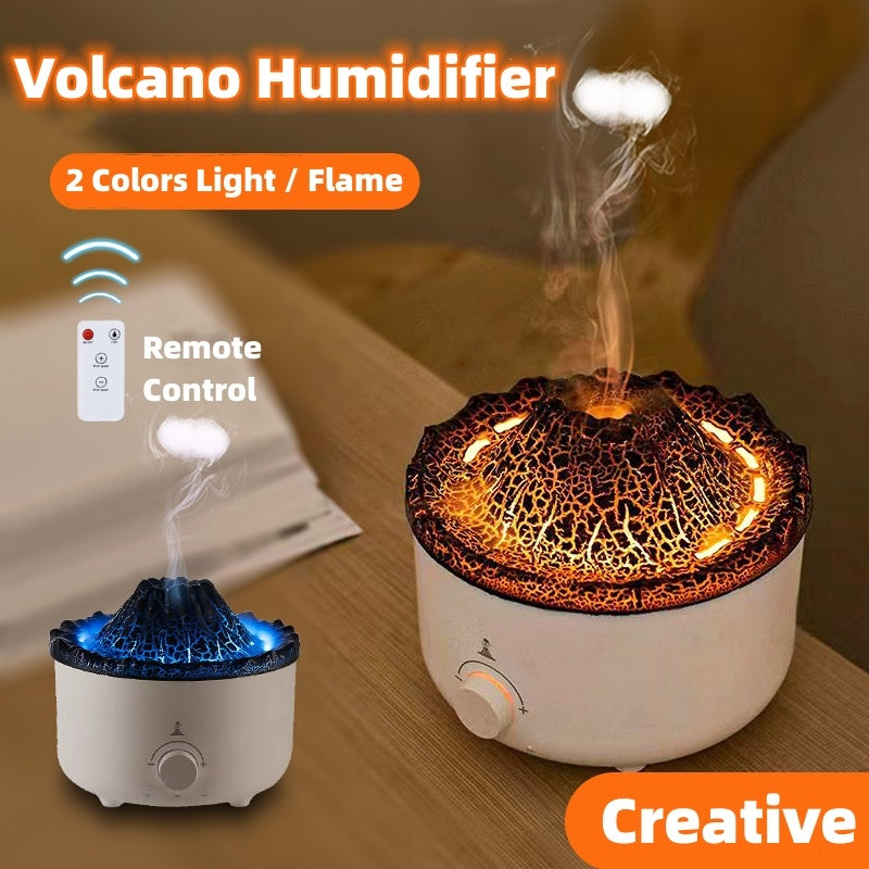 Simulated Flame Volcano Humidifier – Home Decor Aroma Diffuser