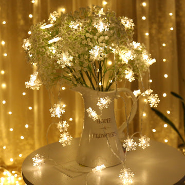 Snowflake String Lights – Christmas Tree & Winter Home Decor