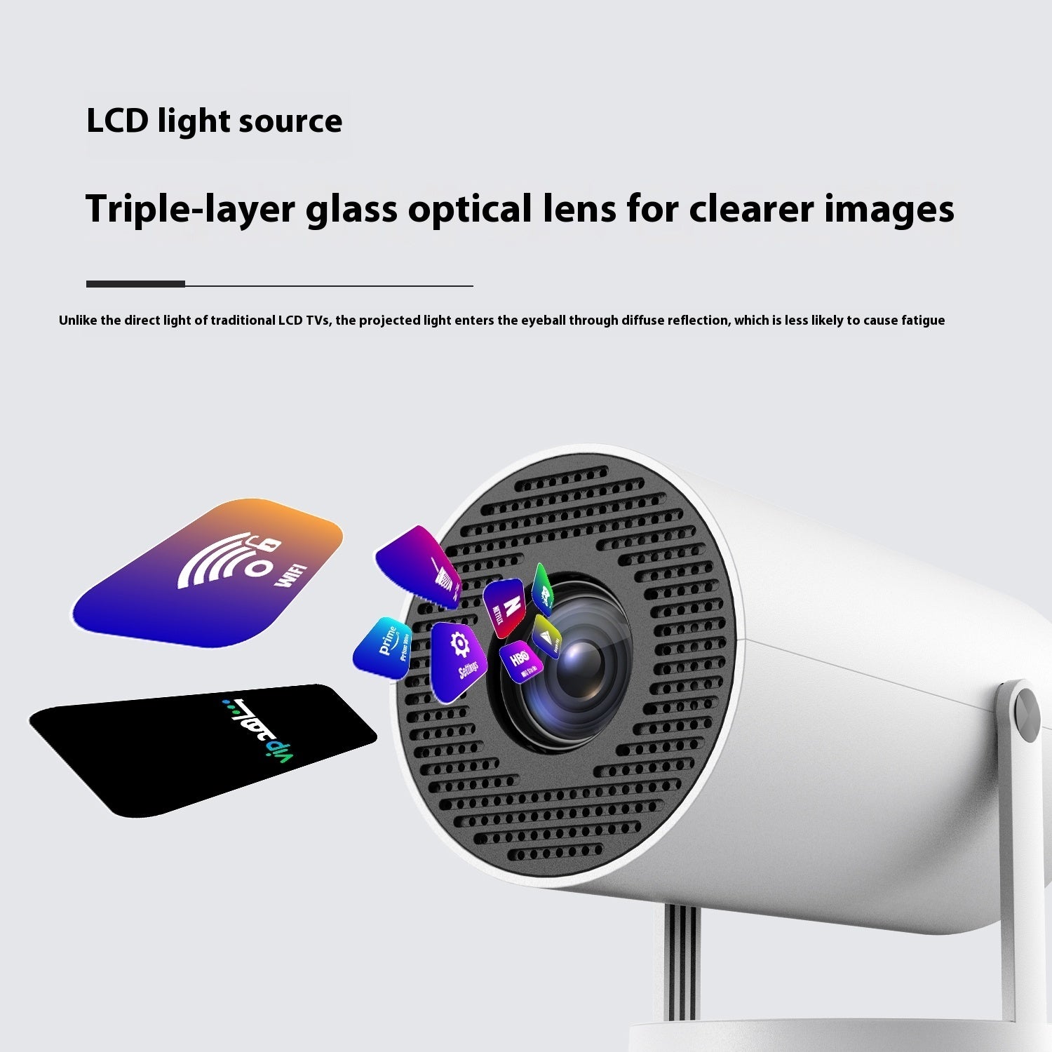 Portable Mini Projector – 180° Angle with Auto Focus for Home