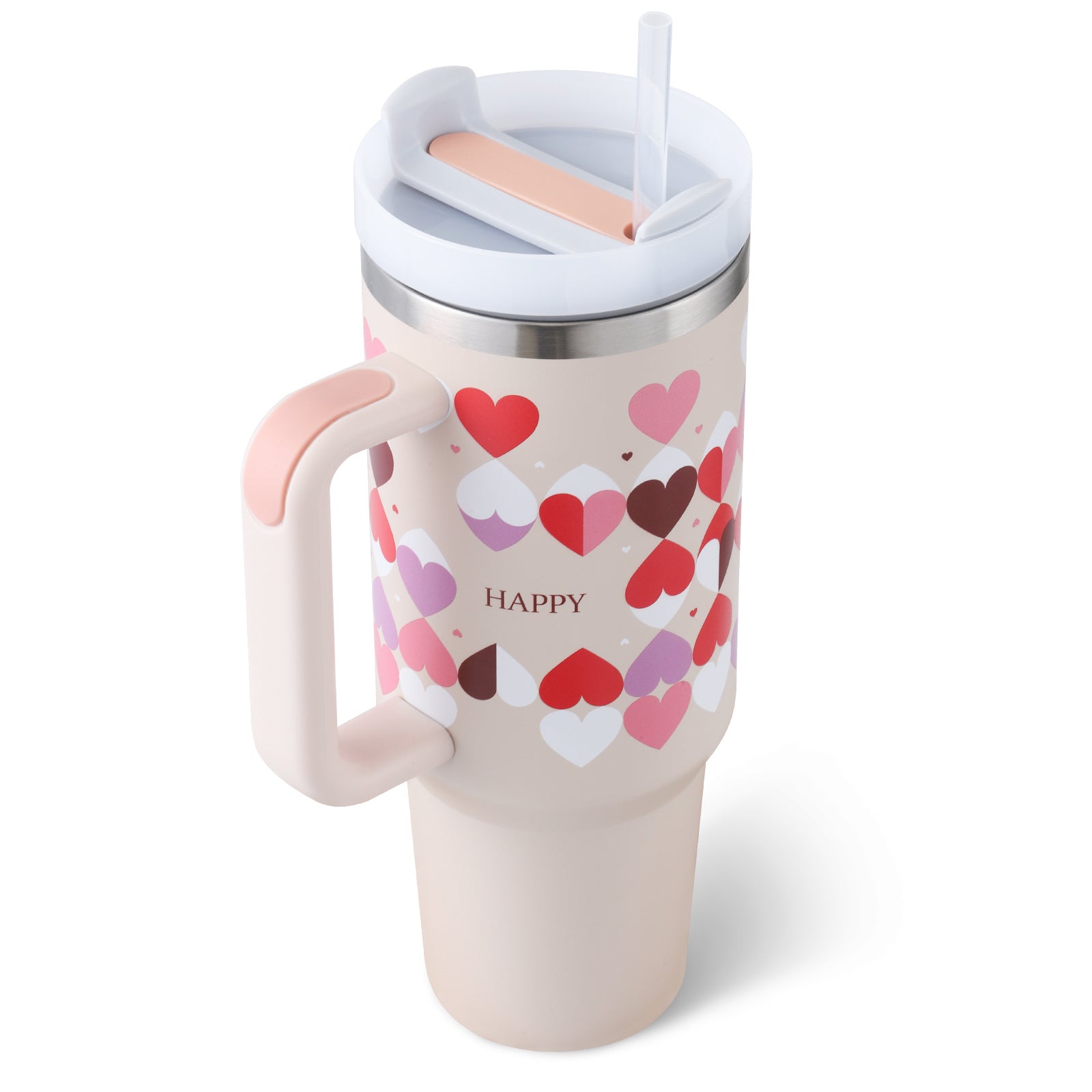 40oz Insulated Tumbler with Handle – Stainless Steel Spill-Proof Mug