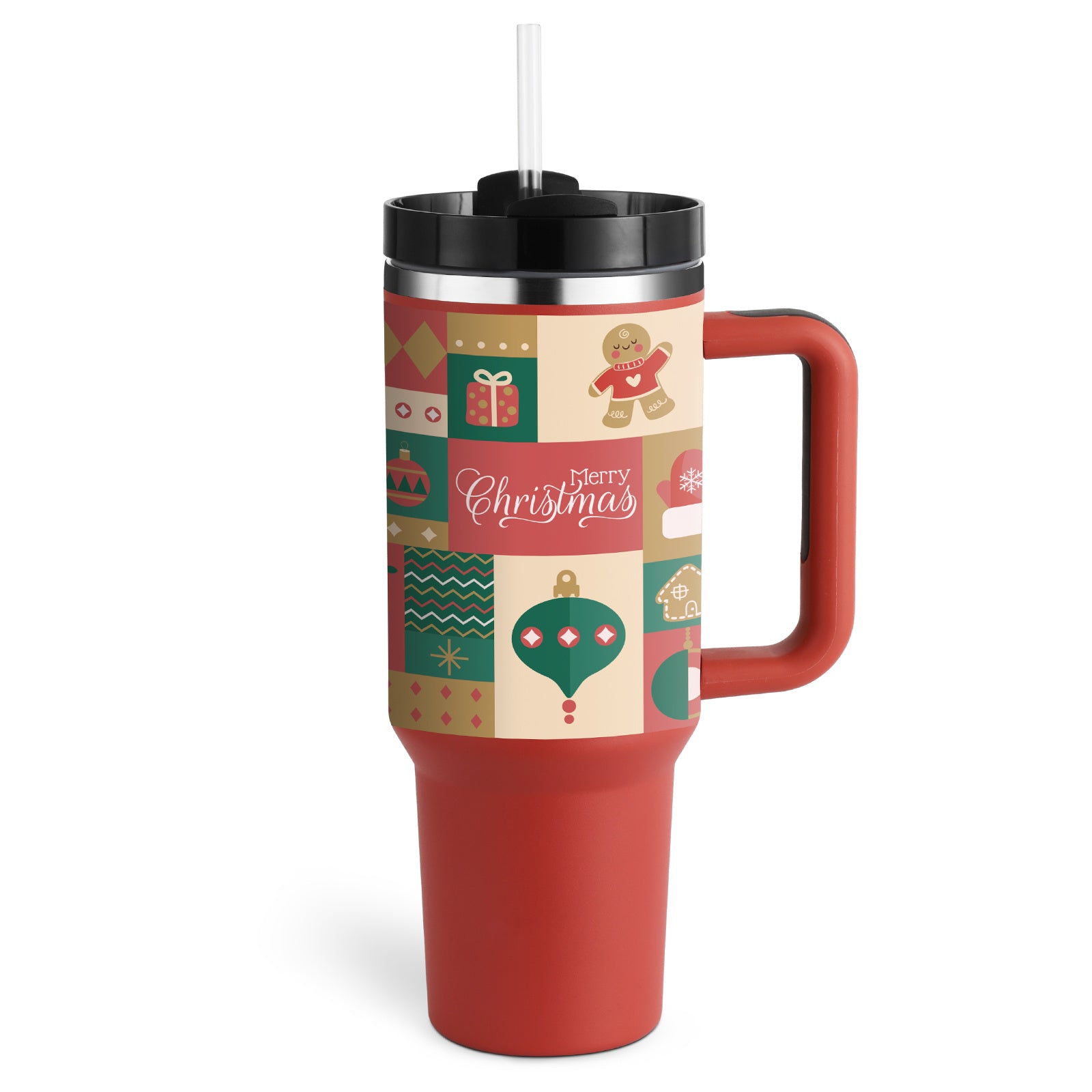 40oz Insulated Tumbler with Handle – Stainless Steel Spill-Proof Mug