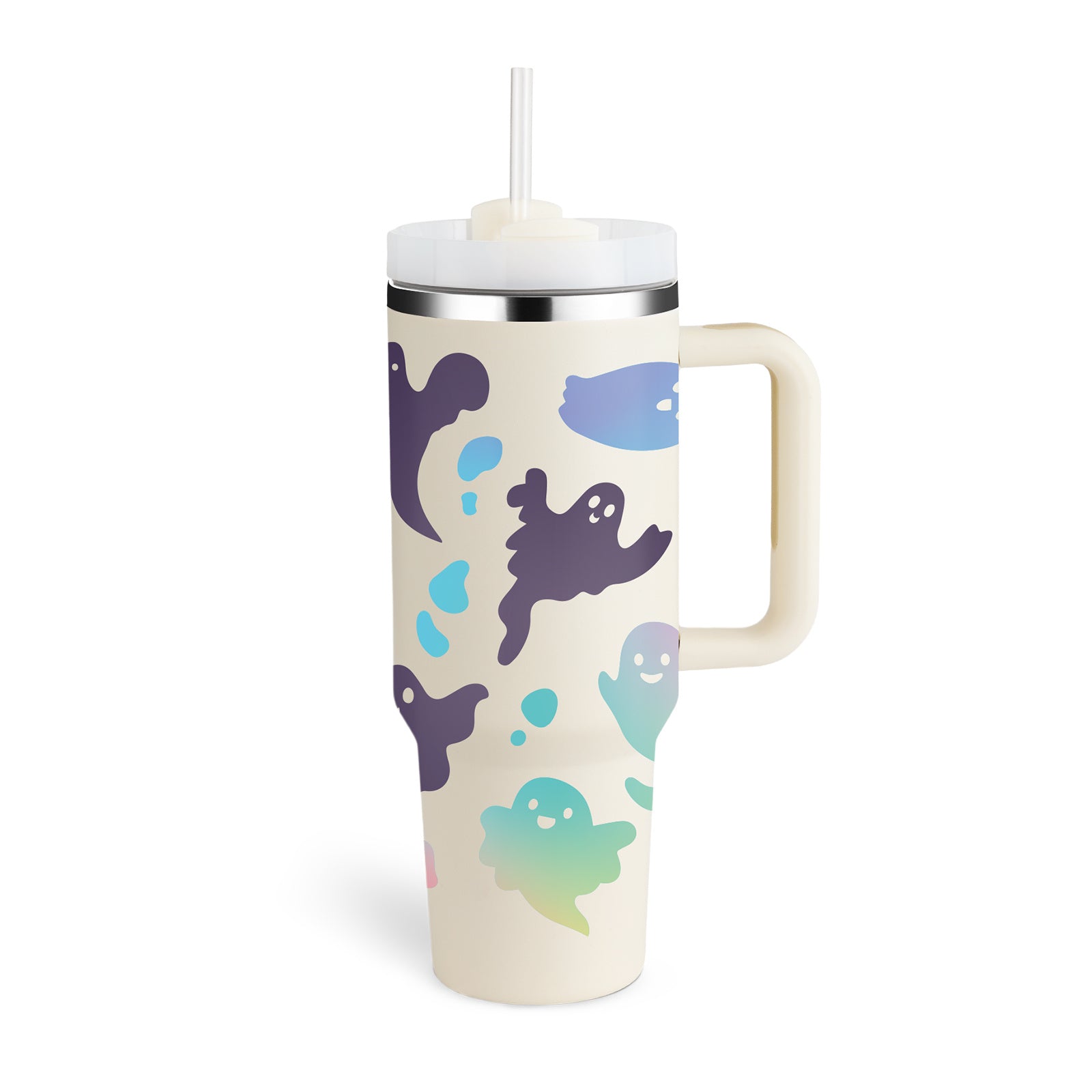 40oz Insulated Tumbler with Handle – Stainless Steel Spill-Proof Mug