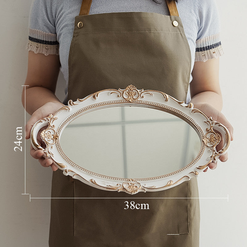 Vintage Mirror Tray – Elegant Decorative Home Accent
