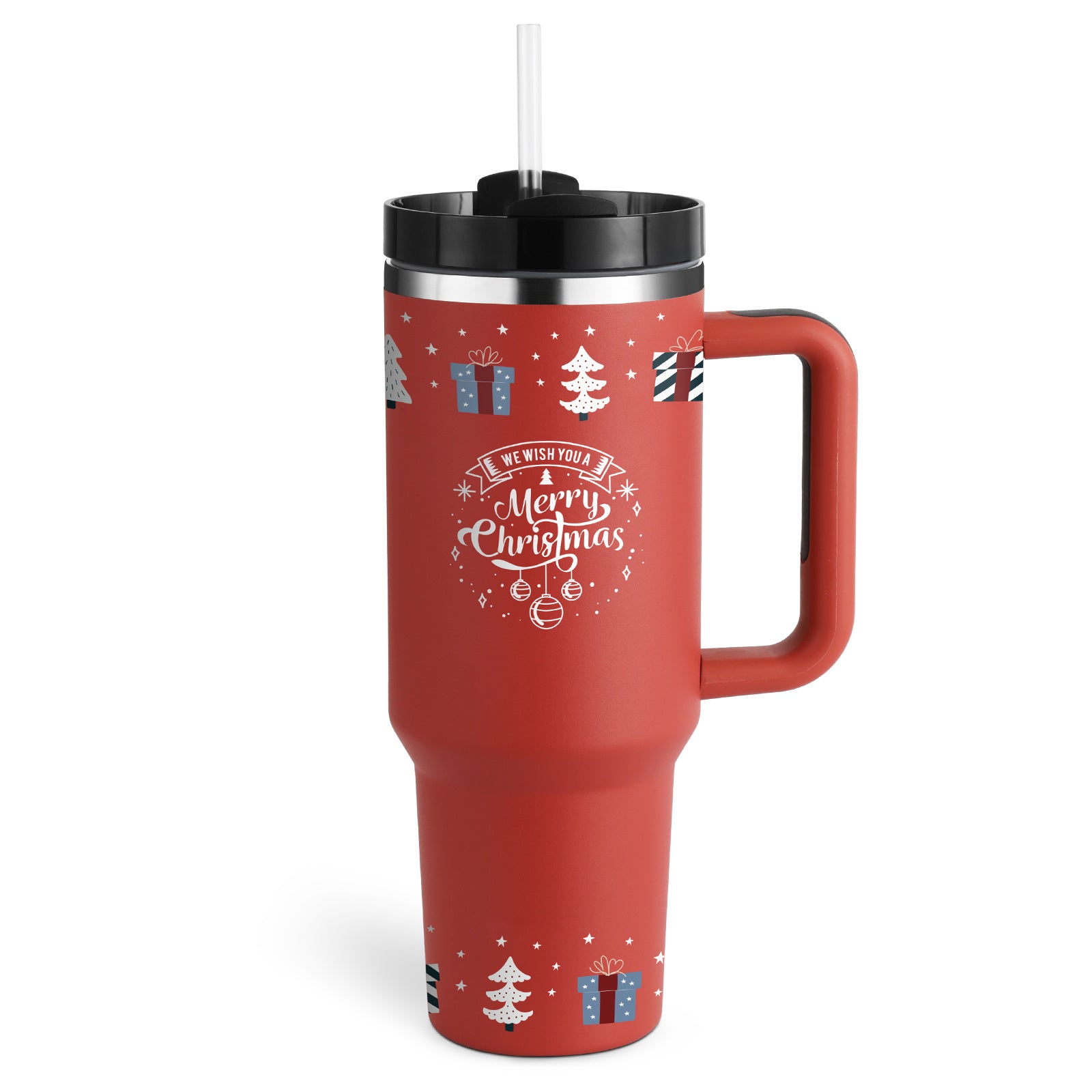 40oz Insulated Tumbler with Handle – Stainless Steel Spill-Proof Mug