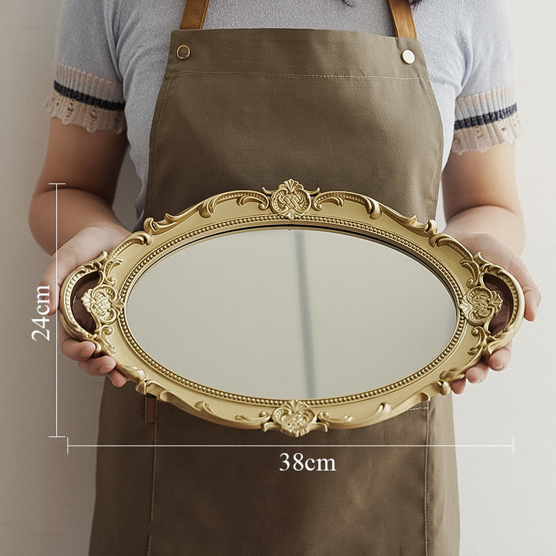 Vintage Mirror Tray – Elegant Decorative Home Accent