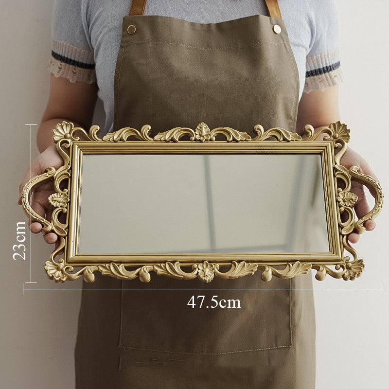 Vintage Mirror Tray – Elegant Decorative Home Accent