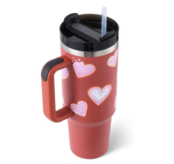 40oz Insulated Tumbler with Handle – Stainless Steel Spill-Proof Mug