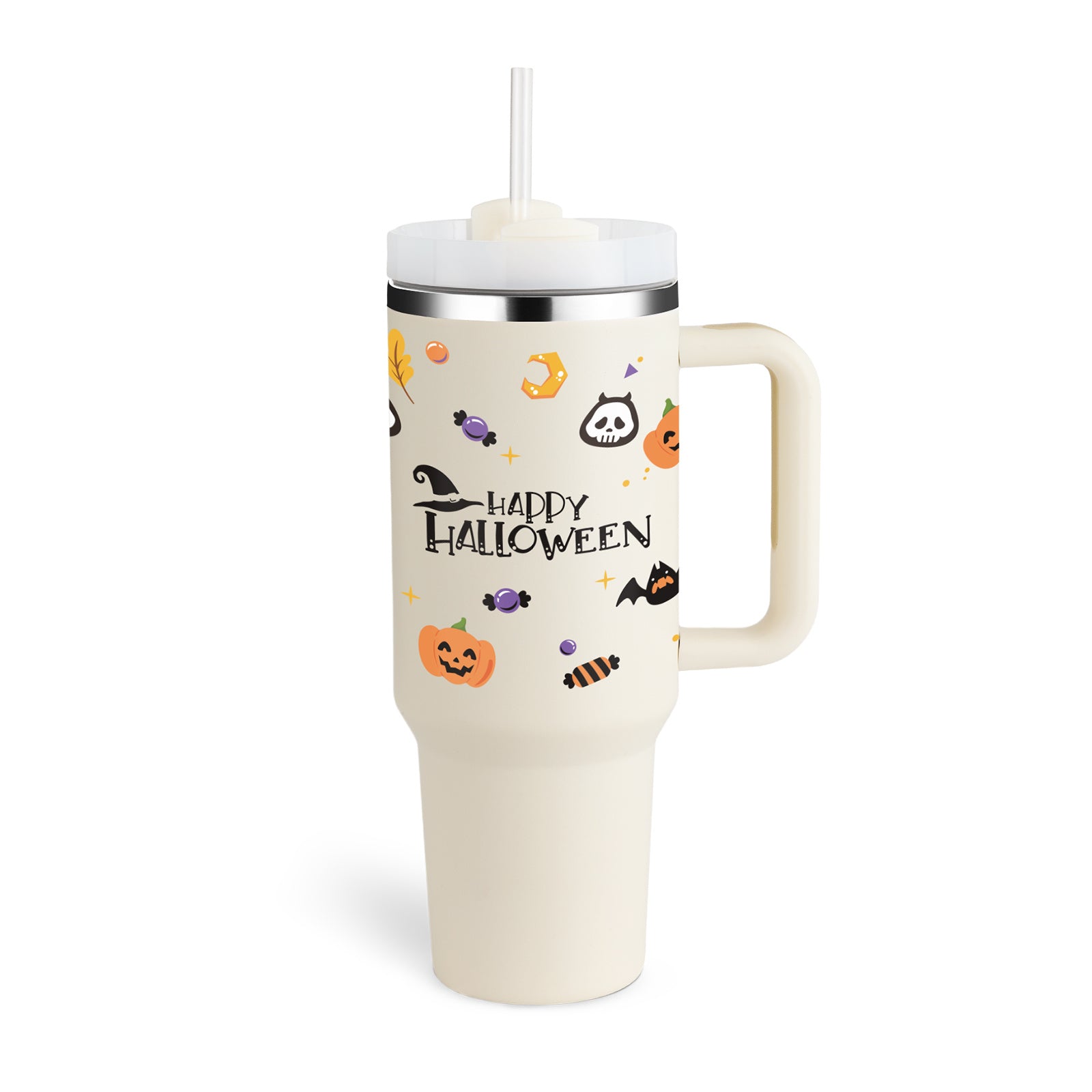 40oz Insulated Tumbler with Handle – Stainless Steel Spill-Proof Mug