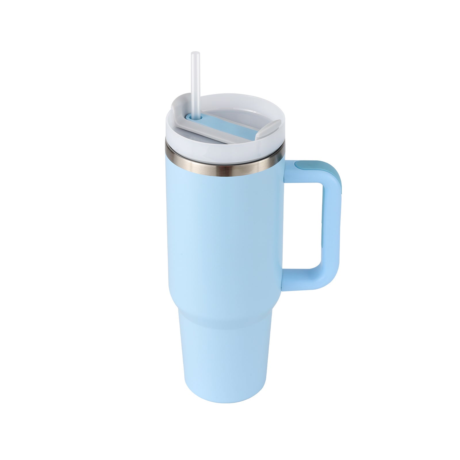 40oz Insulated Tumbler with Handle – Stainless Steel Spill-Proof Mug