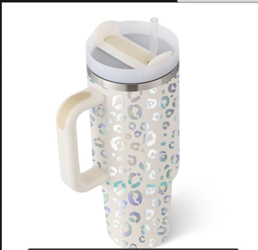 40oz Insulated Tumbler with Handle – Stainless Steel Spill-Proof Mug