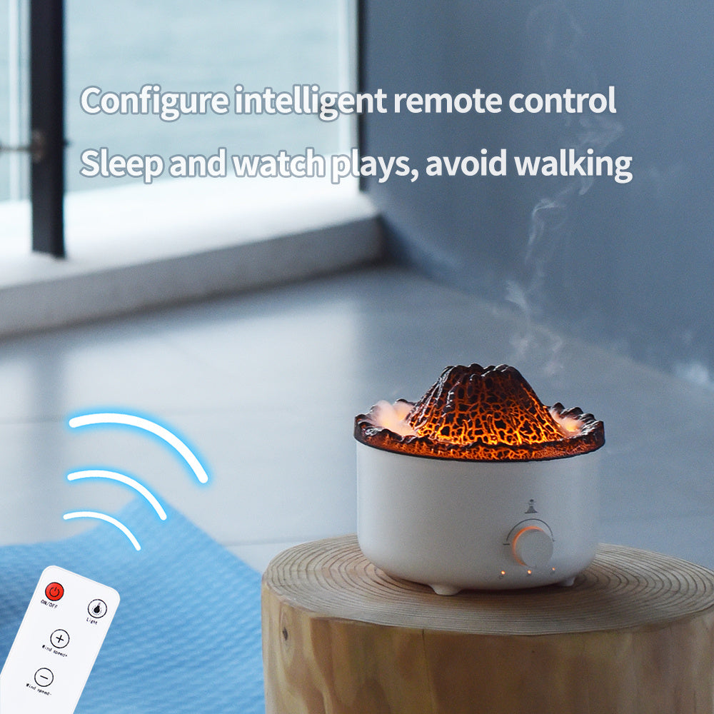 Simulated Flame Volcano Humidifier – Home Decor Aroma Diffuser