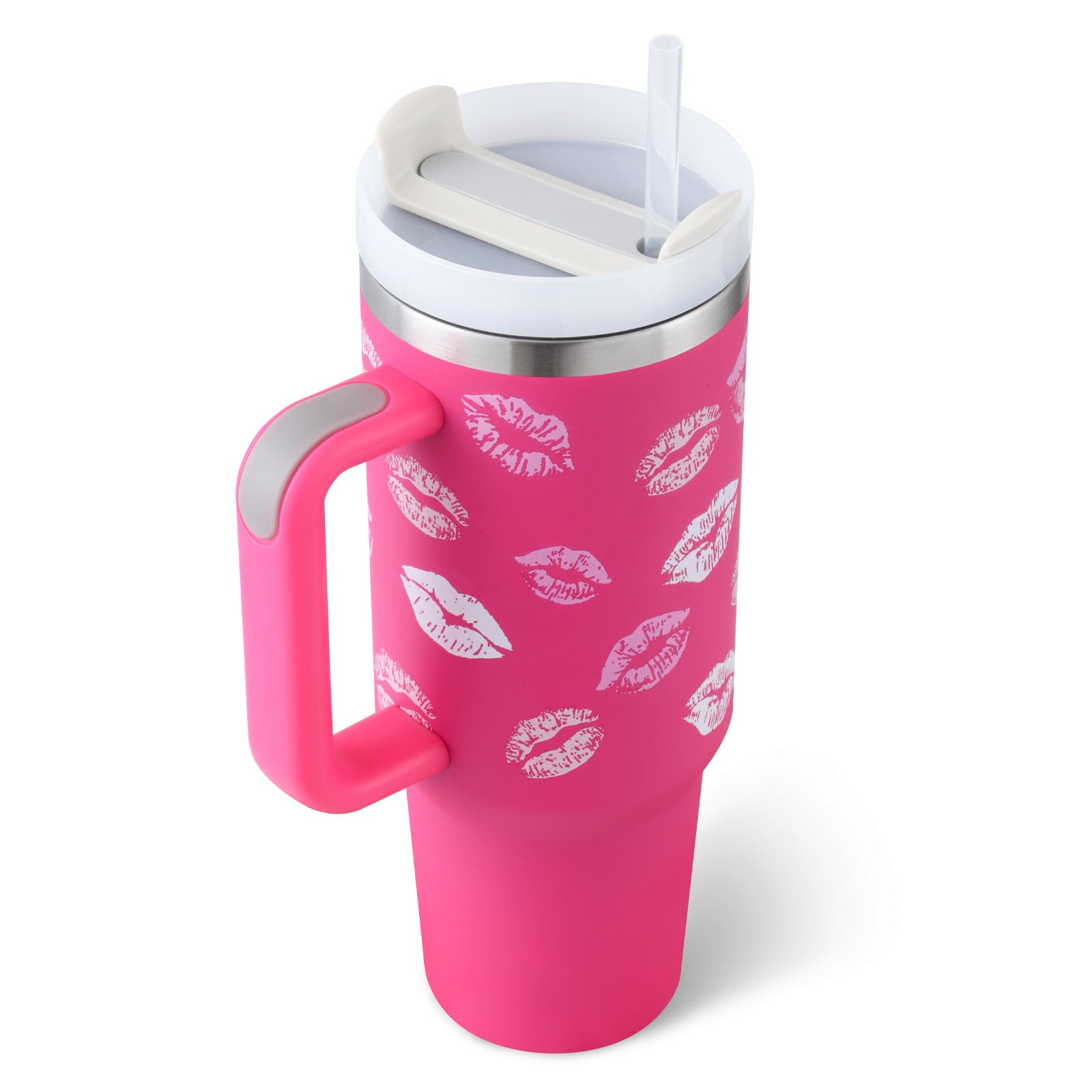 40oz Insulated Tumbler with Handle – Stainless Steel Spill-Proof Mug