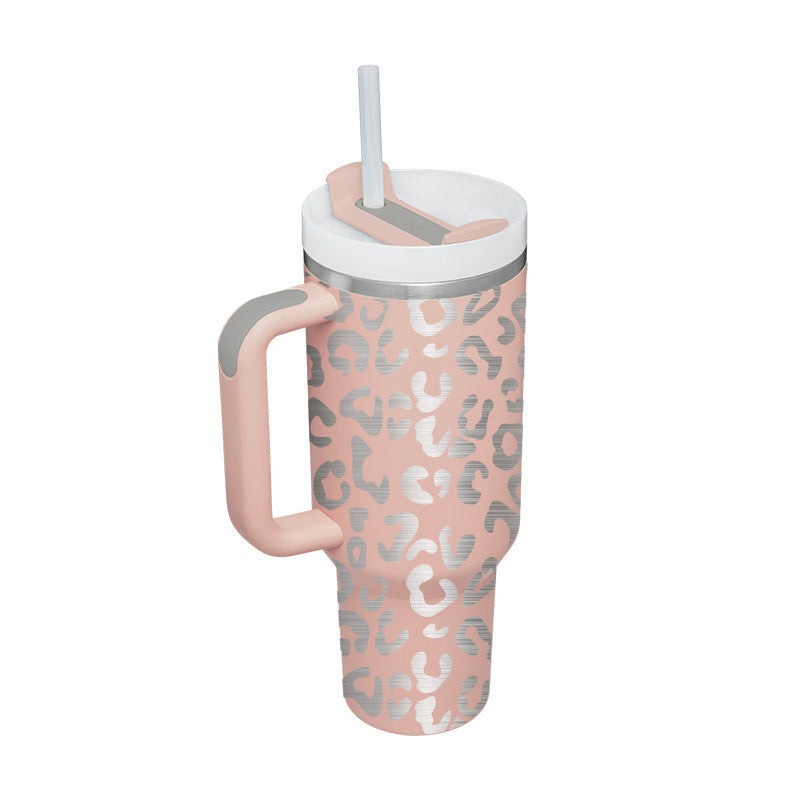 40oz Insulated Tumbler with Handle – Stainless Steel Spill-Proof Mug