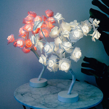 Rose Flower LED Lamp – USB Battery Table Light for Home Decor
