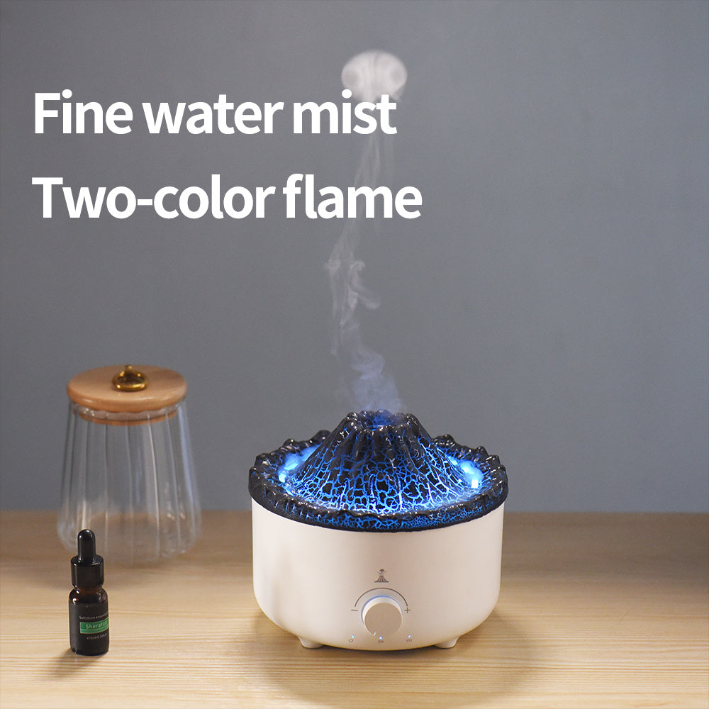 Simulated Flame Volcano Humidifier – Home Decor Aroma Diffuser