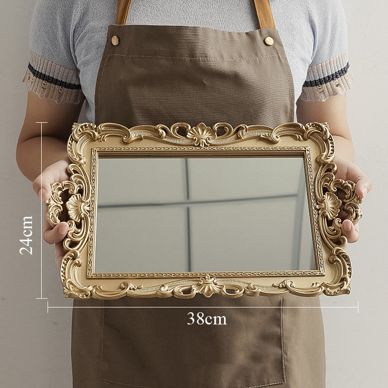 Vintage Mirror Tray – Elegant Decorative Home Accent