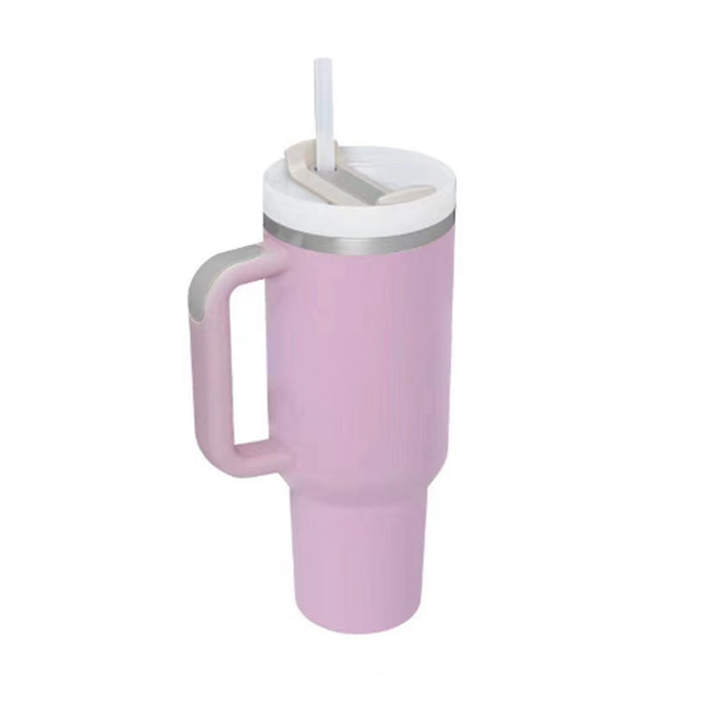 40oz Insulated Tumbler with Handle – Stainless Steel Spill-Proof Mug