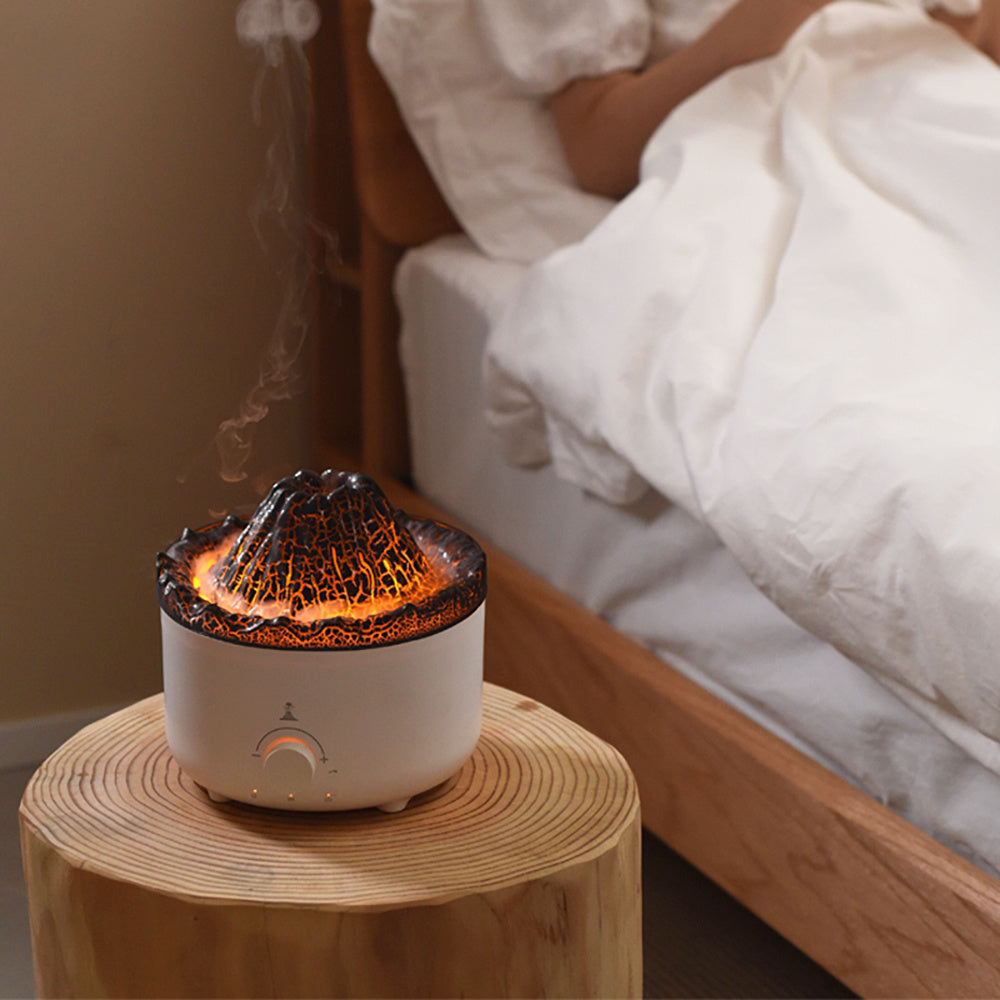 Simulated Flame Volcano Humidifier – Home Decor Aroma Diffuser