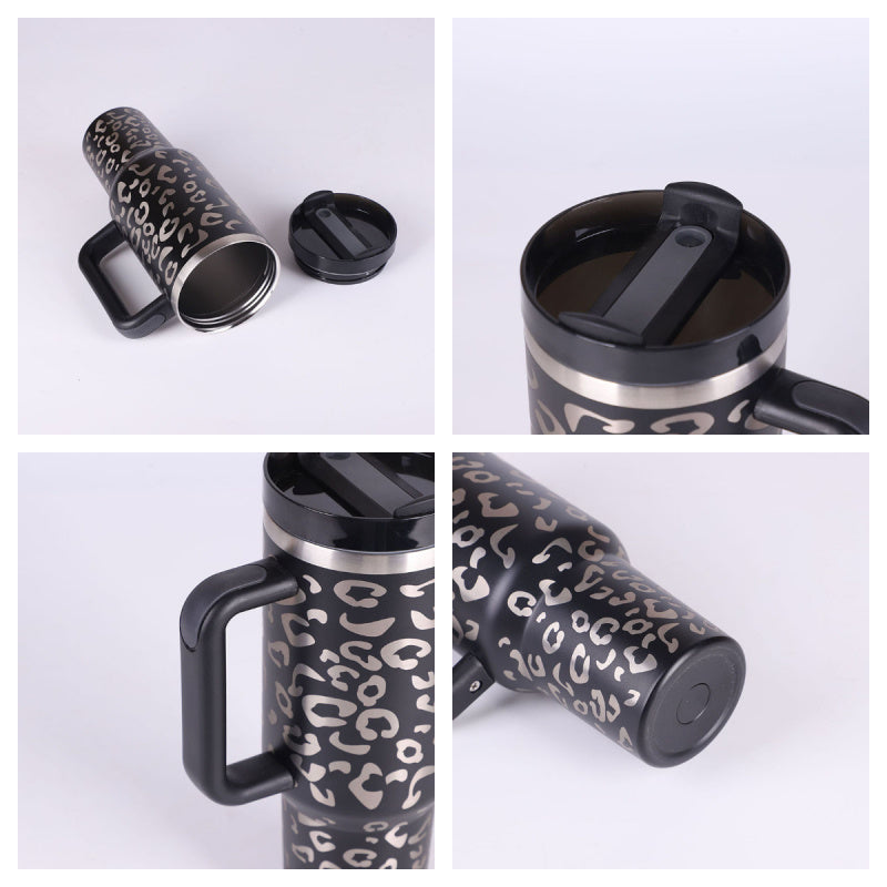 40oz Insulated Tumbler with Handle – Stainless Steel Spill-Proof Mug