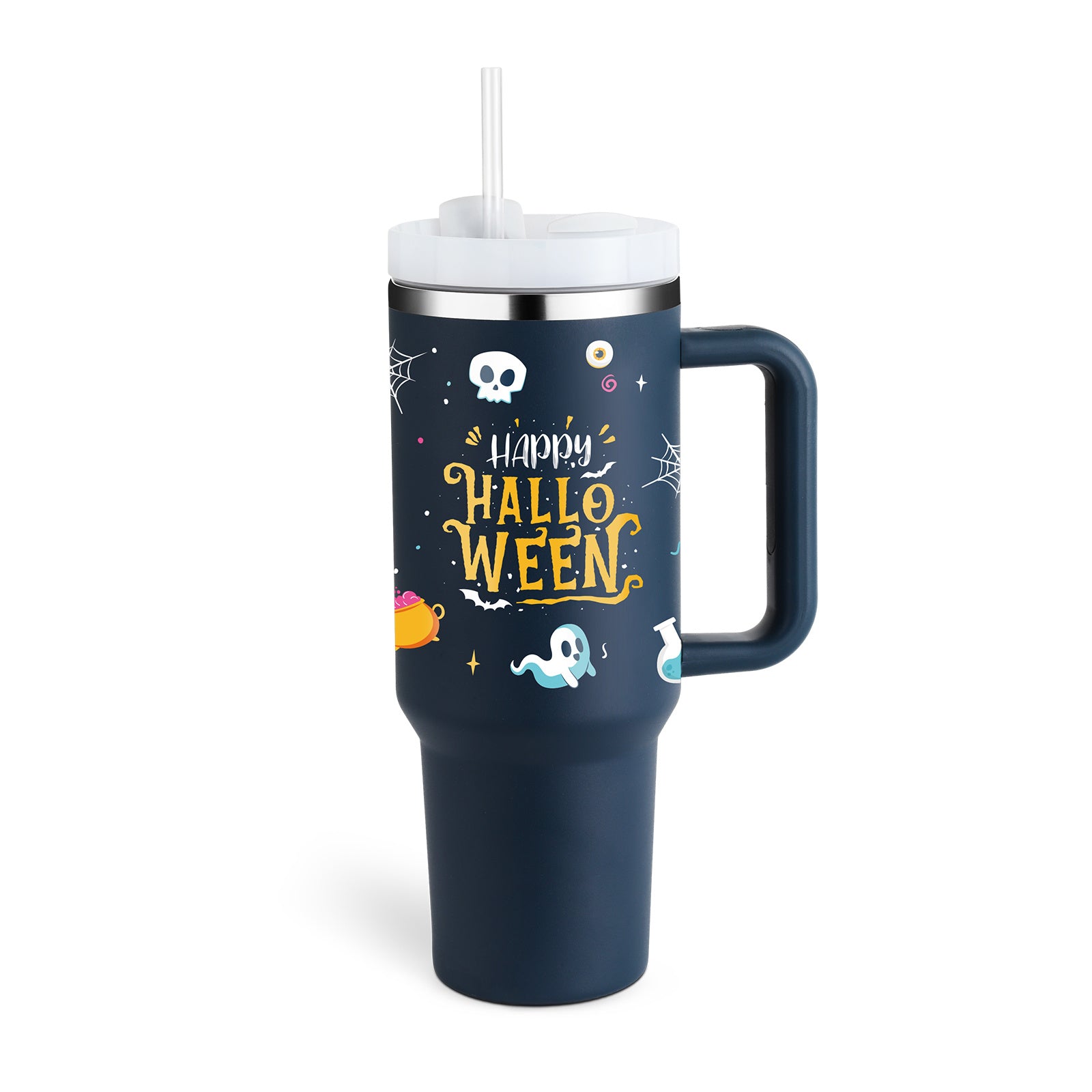 40oz Insulated Tumbler with Handle – Stainless Steel Spill-Proof Mug