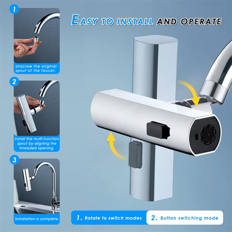 Universal Kitchen Faucet Nozzle – Splash-Proof Rotating Water Bubbler