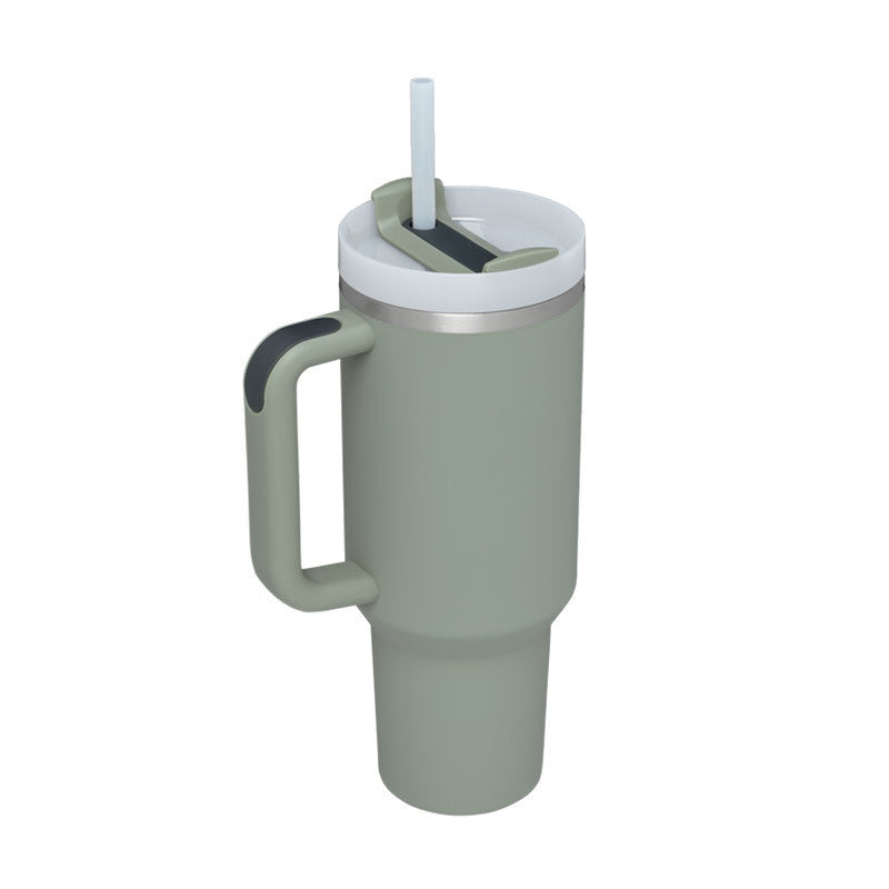 40oz Insulated Tumbler with Handle – Stainless Steel Spill-Proof Mug