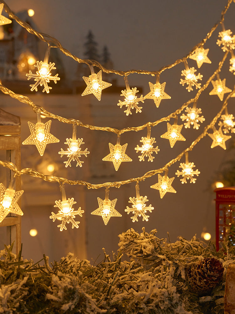 Snowflake String Lights – Christmas Tree & Winter Home Decor